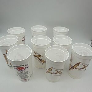 Vintage 1988 US Olympic Diving Team McDonald's Plastic Cup Lot of 9 EUC